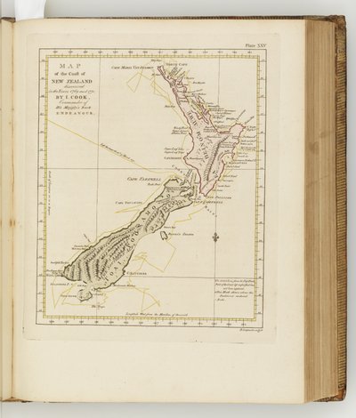 Map of the Coast of New Zealand, Illustration from A Journal of a Voyage to the South Seas: In His Majesty